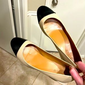 Jcrew, size 9, like new heels, black and white, round toe,
